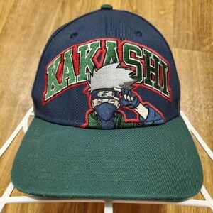 Vintage Anime Hat Kakashi Hatake Snapback Blue Boys Naruto Manga Ninja Y2K 02‎